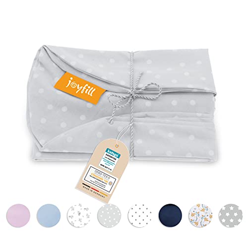 joyfill® Stillkissenbezug [170cm] Kuschelweich & Schadstofffrei Dank 100% zertifizierter ÖKO-TEX Baumwolle I Stillkissen Bezug Made in Germany I Waschbar bei 60° (Grau - Punkte) von joyfill