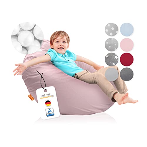 joyfill® XXL Sitzsack Kinder ÖKO-TEX Zertifiziert & 100% Made in Germany I Extra leise & Schadstofffreie Mikroperlen I Kinder Sitzsack XXL mit weichem Baumwollbezug ideal für Jungen & Mädchen von joyfill