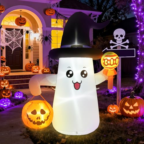 Joyhalo Aufblasbare Halloween-Dekoration, 1,8 m, niedliches Halloween-aufblasbares Spielzeug für den Außenbereich mit integrierten LEDs, aufblasbarer Hof Dekorationen, Zauberergeist mit handgehaltenem Joyhalo Aufblasbare Halloween-Dekoration, 1,8 m, niedliches Halloween-aufblasbares Spielzeug für den Außenbereich mit integrierten LEDs, aufblasbarer Hof Dekorationen, Zauberergeist mit handgehaltenem von joyhalo