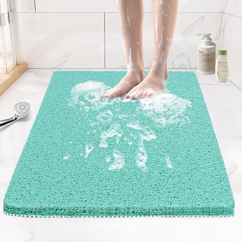 Joyhalo Duschmatten für Duschen, rutschfest, für ältere Menschen, 61 x 43 cm, rutschfeste Badematte für Innendusche, Badewannenmatten für Badezimmer, rutschfest, PVC-Luffa-Badezimmermatten, Aqua Joyhalo Duschmatten für Duschen, rutschfest, für ältere Menschen, 61 x 43 cm, rutschfeste Badematte für Innendusche, Badewannenmatten für Badezimmer, rutschfest, PVC-Luffa-Badezimmermatten, Aqua von joyhalo