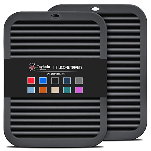 Joyhalo Silikon-Untersetzer für heiße Gerichte – Hot Pads für Küche, 2er-Set, Schwarz von joyhalo