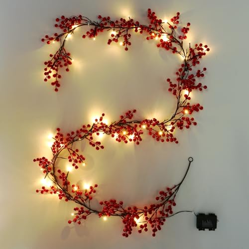 joyhalo Rattan, 2,7 m, rote Beeren, 2 Stück mit Lichtern joyhalo Rattan, 2,7 m, rote Beeren, 2 Stück mit Lichtern von joyhalo