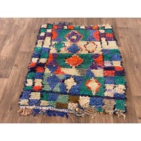 Erstaunlicher Kleiner Bunter Berber Boucherouite Teppich von jozefberberrugs