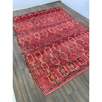 Roter Kelim Teppich - Handgeknüpfter Schlafzimmer Beni Ourain von jozefberberrugs