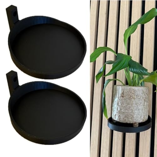 js3dmanufaktur 2 Stück Pflanzentablett Pflanzenhalter Pflanzenring Blumentopf Pflanze für Wand Akustikpaneele Akustikpanel von js3dmanufaktur