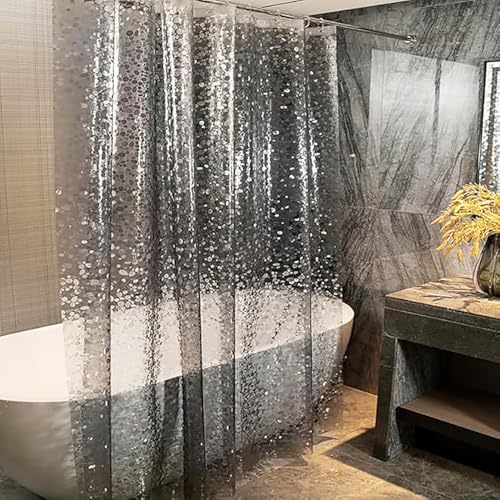 jssablo Duschvorhang-Auskleidung, 100 % wasserdicht, EVA-Duschvorhänge mit 3 robusten Magneten an der Unterseite und 12 rostfreien Ösen, 183 x 183 cm, beschwerter Duscheinsatz für Duschkabine von jssablo