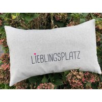 Kissen "Lieblingsplatz" Bestickt von juArtWerkstatt