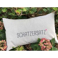 Kissen "Schatzersatz" Bestickt von juArtWerkstatt