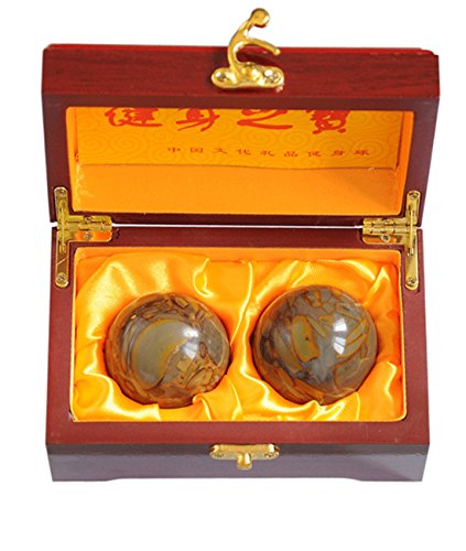 juanxian 5,1 cm Feng Shui Nuwa Stone Baoding Bälle Chinesische Gesundheit Stressbälle mit Geschenkbox von Juanxian