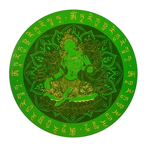 Juanxian Feng Shui W5307 Amulett-Aufkleber, Grün, Tara, Fensteraufkleber, Aufkleber für Heimdekoration, w5307 von Juanxian
