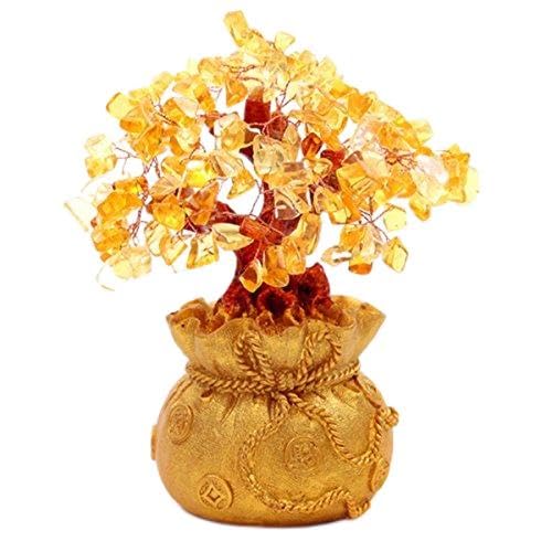 Feng Shui Citrin/gelb Kristall Geld Baum in eine Geld Tasche für Reichtum Luck SKU: H1011 von Juanxian