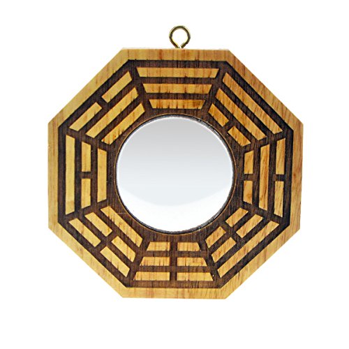 juanxian Feng Shui Spiegel Pfirsichholz, Bagua, Pakua, 10,2 cm, Convex von juanxian