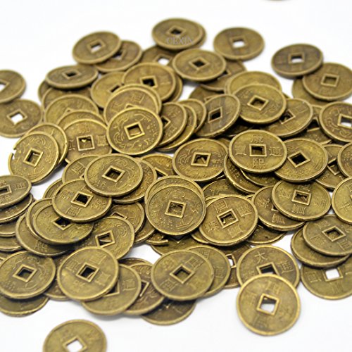 I-Ching-Münzen Y-1045, Durchmesser: 1 cm, inkl. Geschenktüte, 100 Stück von juanxian