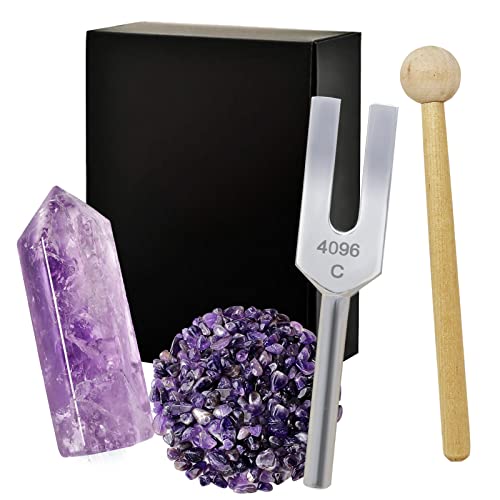 juanxian 4096C Stimmgabel-Set für die Reinigung von Chakra, Meditation, Ornament, W4315, Amethyst von Juanxian