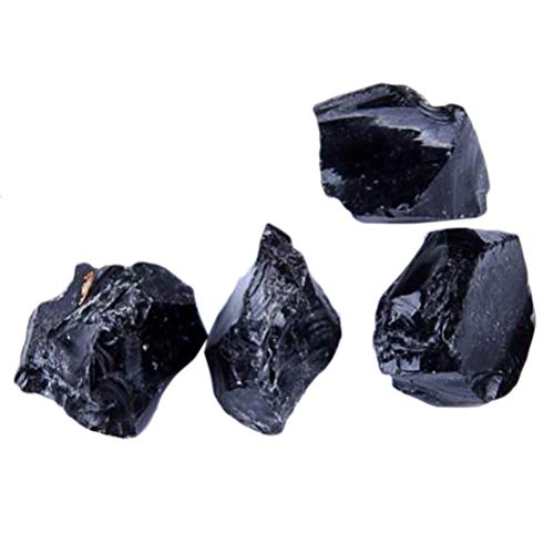 juanxian Natürlich Schwarzer Obsidian Stein Klein Quarz Steine Kristalle als Computerstein, Wasserstein, Heilstein, Glücksstein oder Dekoration von juanxian