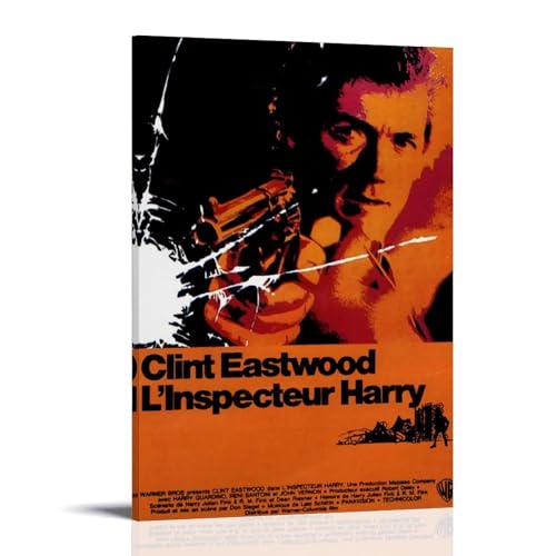 juaseehke Poster, Motiv: Dirty Harry 1971 (3), dekoratives Leinwandposter, ästhetischer Poster, Wandkunst, Dekor-Poster, 30 x 45 cm, Rahmenstil von juaseehke