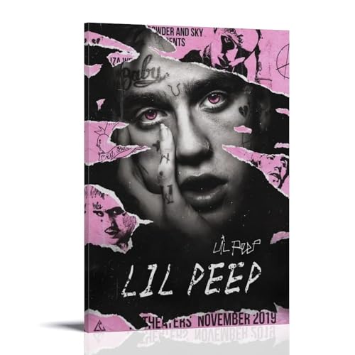 juaseehke Poster, Motiv: Lil Peep Sänger (7), dekoratives Leinwandposter, ästhetischer Poster, Wandkunst, Dekor-Poster, 30 x 45 cm, Rahmenstil von juaseehke