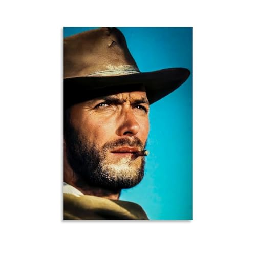 juaseehke Poster "The Good The Bad And The Ugly Clint Eastwood" (9), dekoratives Leinwandposter, ästhetischer Poster, Wandkunst, Dekor-Poster, 40 x 60 cm, ungerahmter Stil von juaseehke
