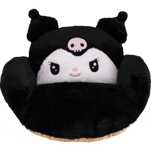 Juju Schwarzes Kawaii-Kissen, Kawaii-Raumdekoration, Sitzkissen für Bürostühle, Bürostuhlkissen, Autositzkissen, Spielzimmer-Dekoration, Gaming-Schreibtischzubehör, Bodenkissen (Schwarz) von juju GOODS