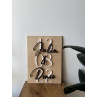 Personalisiertes Holzschild | Hochzeitsgeschenk Mit Gewünschtem Datum Jahrestag Brautpaar von juliajanzendesign