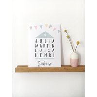 Familienposter Personalisiert Mit Namen in A4 Zuhause Familienposter Personalisiert Mit Namen in A4 Zuhause von juliawolmerath