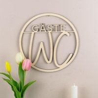 Toilettenschild Gäste-Wc Als Badezimmer-Dekoration, Holzkranz Gästetoilette, Wc-Schild von julibermanufaktur