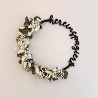 Türkranz Hereinspaziert, Trockenblumenkranz Frühling, Willkommensschild, Geschenk Zum Einzug von julibermanufaktur