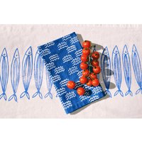 Leinen Servietten. Blauen Miniwellen. Handblock Gedruckt. Tischsets/Geschirrtuch. Küstennah. Boho Dekor. Beschenkte Gastgeschenk Leinen Servietten. Blauen Miniwellen. Handblock Gedruckt. Tischsets/Geschirrtuch. Küstennah. Boho Dekor. Beschenkte Gastgeschenk von juliepeach