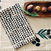 Servietten Aus Leinen. Schwarze Kieselsteine Auf Haferflocken. Hand Gedruckt/Tischsets Geschirrtuch. Boho. Neutral. Thanksgiving Dinner Servietten von juliepeach