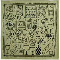 Siebdruck Geschirrtuch. Picknick Auf Salbeigrün. Mehlsack Küchentuch Aus Baumwolle. Umweltfreundlich. Boho Zuhause. Geschenk/Gastgeschenk Mama Obst von juliepeach