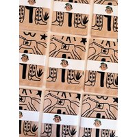Siebdruck Geschirrtuch. Wüste Auf Taupe. Mehlsack Küchentuch Aus Baumwolle. Geschenk/Gastgeschenk Mama Kaktus Pferd Cowboy von juliepeach