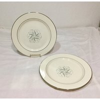 Homer Laughlin Celeste Set Von 2 Teller Atomic Retro Mitte Jahrhundert 1950Er Jahre von junkbay
