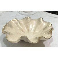 Mid Century Pastellrosa Mit Gold Gerüschter Großer Mittelschale California Pottery 620 Usa von junkbay