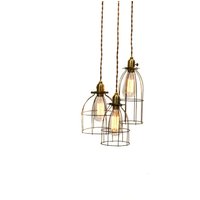 Industrielle 3 Leichte Caged Kronleuchter von junkyardlighting