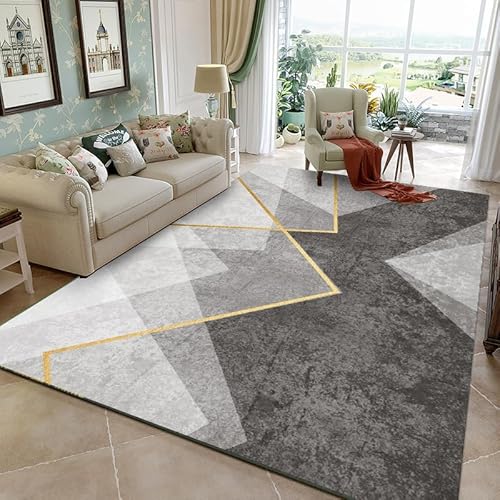 juofbwas Teppich Wohnzimmer Waschbar 110 x 150 cm rutschfest Maschinenwaschbar,für Schlafzimmer,Küche,Bad,Esszimmer und Flur Modernes Geometrisches Patchwork in Grau juofbwas Teppich Wohnzimmer Waschbar 110 x 150 cm rutschfest Maschinenwaschbar,für Schlafzimmer,Küche,Bad,Esszimmer und Flur Modernes Geometrisches Patchwork in Grau von juofbwas