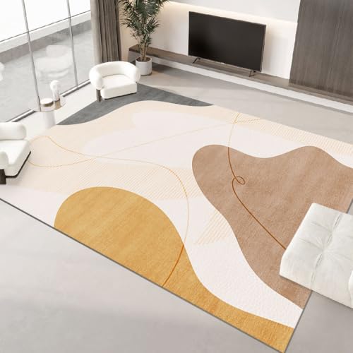 juofbwas Teppich Wohnzimmer Waschbar 110 x 190 cm Schlafzimmer Teppiche Kurzflor rutschfest,Teppiche für Büro,Küche,Esszimmer Modernes Abstraktes Braungelb juofbwas Teppich Wohnzimmer Waschbar 110 x 190 cm Schlafzimmer Teppiche Kurzflor rutschfest,Teppiche für Büro,Küche,Esszimmer Modernes Abstraktes Braungelb von juofbwas