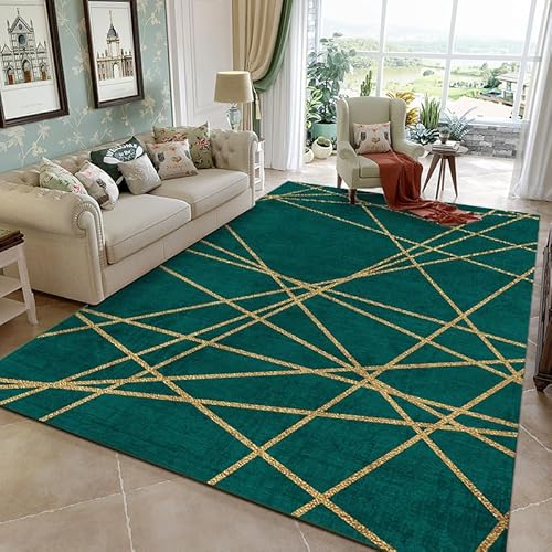 juofbwas Teppich Wohnzimmer Waschbar 120 x 180 cm Anti Rutsch und Waschbar,für Badezimmer,Küche,Flur und Büro Modernes Geometrisches Patchwork Grün juofbwas Teppich Wohnzimmer Waschbar 120 x 180 cm Anti Rutsch und Waschbar,für Badezimmer,Küche,Flur und Büro Modernes Geometrisches Patchwork Grün von juofbwas