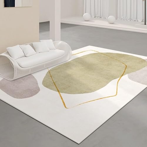 juofbwas Teppich Wohnzimmer Waschbar 80 x 160 cm Anti-Rutsch Weicher Schlafzimmer Bettvorleger,für Küche,Esszimmer und Arbeitszimmer Dekoration Abstrakter Tintenstil Grün von juofbwas