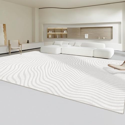 juofbwas Teppich Wohnzimmer Waschbar 80 x 160 cm Anti-Rutsch Weicher Schlafzimmer Bettvorleger,für Küche,Esszimmer und Arbeitszimmer Dekoration Geometrische Graue Linien von juofbwas
