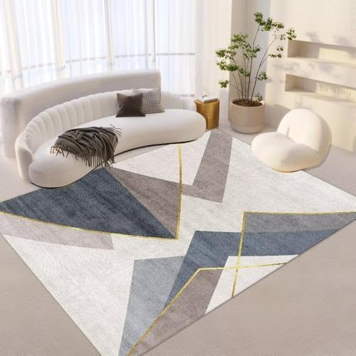 juofbwas Teppich Wohnzimmer Waschbar 80 x 160 cm Anti-Rutsch Weicher Schlafzimmer Bettvorleger,für Küche,Esszimmer und Arbeitszimmer Dekoration Modernes Geometrisches Blaugrau juofbwas Teppich Wohnzimmer Waschbar 80 x 160 cm Anti-Rutsch Weicher Schlafzimmer Bettvorleger,für Küche,Esszimmer und Arbeitszimmer Dekoration Modernes Geometrisches Blaugrau von juofbwas