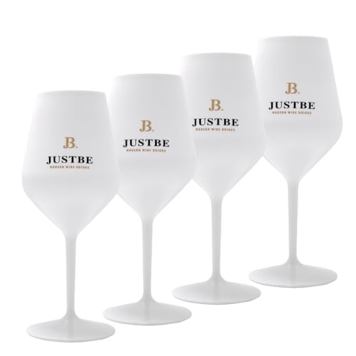 JUST BE Sektgläser aus bruchsicherem Acrylglas | Sekt-Gläser Premium Weiß | 4 Stück von just be