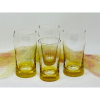 Gruppe Von Seltenen Libbey Esquir Forever Bernstein Gelb Ombre Glasbechern von just2girlsApickin