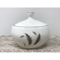 Zuckerdose Und Deckel - September Von Royal Worcester- Elegante Graue Blätter Weiße Punkte Feines Porzellan Made in England von just2girlsApickin