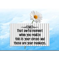 Lustiger Magnet, "Der Schreckliche Moment, Wenn Du Erkennst, Dass Dies Dein Zirkus Ist Und Deine Affen Sind.", Grauer Streifen von just4youbywindypoo