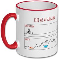 Das Leben Als Chirurgie, Erwartungen Gegen Realität, Becher Für Chirurgen, Geschenk Orthopäde, Allgemeinchirurg, Thoraxchirurg, Neurochirurg von justMUGit