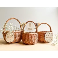 Osterkörbchen Aus Weiden Mit Osteranhänger "Osterei" Personalisiert, Osterkorb, Kinderkörbchen, Osterhase, Ostern, Osterschenke von justbyrd