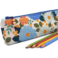 Federmäppchen/stifteetui "Roses" | Hellblau Mint Floral von justsewnHandmade