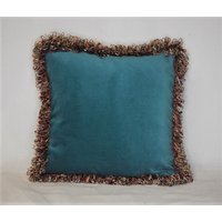 Dekokissen Samt Dunkeltürkis Bordeaux Rot Mit Goldfransen Für Sofa Oder Sessel Handmade Usa von justtherightpillow