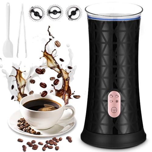 Elektrischer Milchaufschäumer 4-in-1 Professioneller Milchschaum für Heiße & Kalte Getränke, Ideal für Kaffee, Cappuccino oder Latte Macchiato Mit Antihaftbeschichtung, Schnellaufheizung Automatischer von jutyum