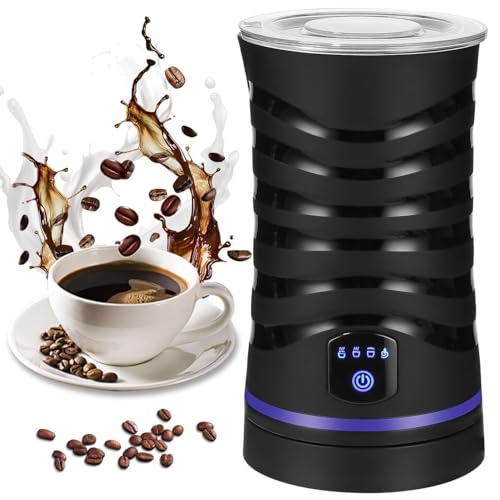 Milchaufschäumer Elektrisch 4-in-1 Milchschäumer für Heißer und Kalter Milcherwärmung Antihaftbeschichtung Automatische Abschaltung, Milchschaum für Kaffee, Milch von jutyum
